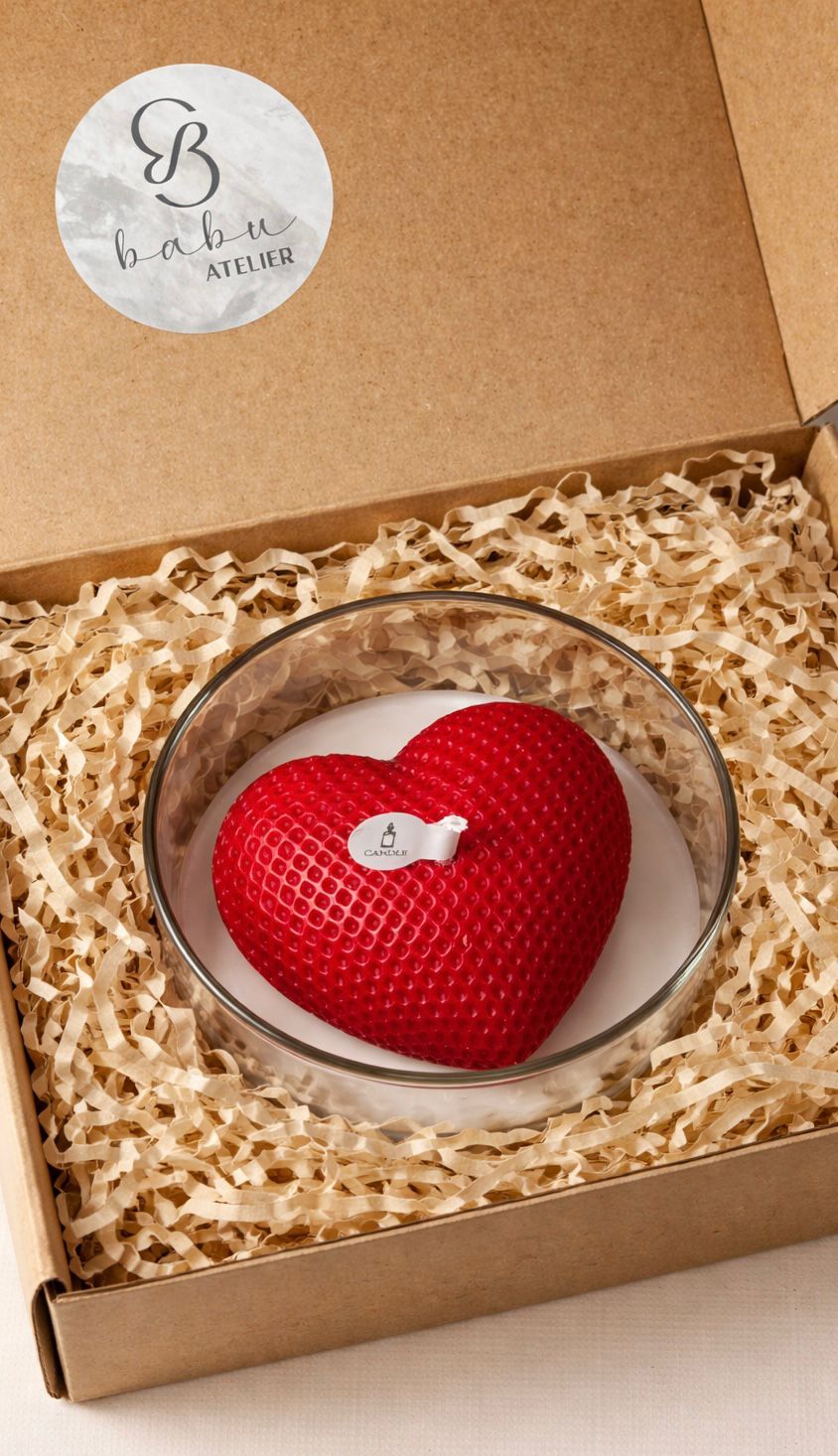 Vanilya Kokulu Kalp Soya Mum – Cam Kase