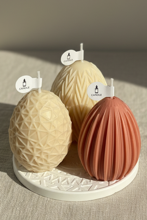 Terra Egg – 3’lü Dekoratif Soya Mum Seti